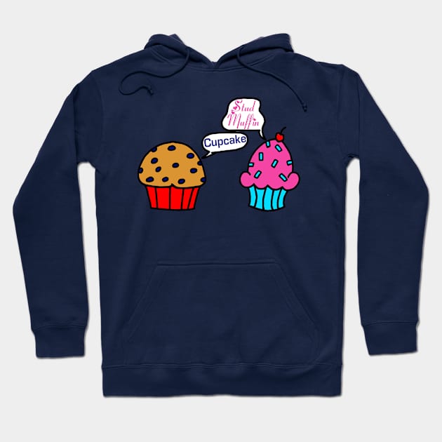 Cupcake vs. Stud Muffin Hoodie by BogusPunkin Studios 